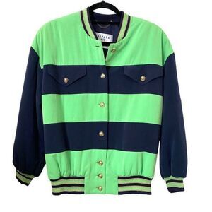 Vintage Separa‎ Fink Striped Bomber Jacket